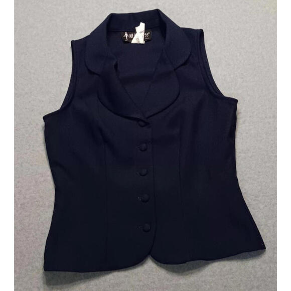 All that Jazz Jackets & Blazers - All That Jazz Chorus Line Company Button Vest Women's Size 5/6 Navy Blue Formal